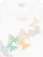 T-shirt per neonata Fendi Kids bianca con stampa farfalle BFI182 7AJ F0TU9 FENDI KIDS 