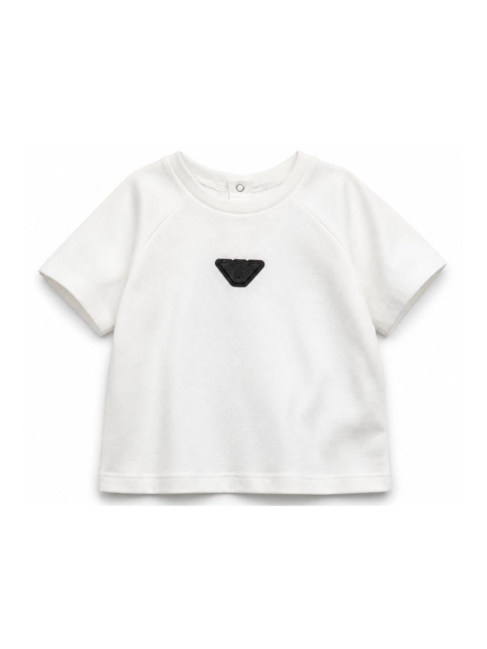 T-shirt per neonato Emporio Armani Kids bianco con dettaglio logo EB001070 AF13715 U0003 EMPORIO ARMANI KIDS 
