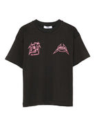 T-shirt per bambina MSGM Kids nera con stampa logo F5MSJGTH267 MS063 MSGM KIDS 