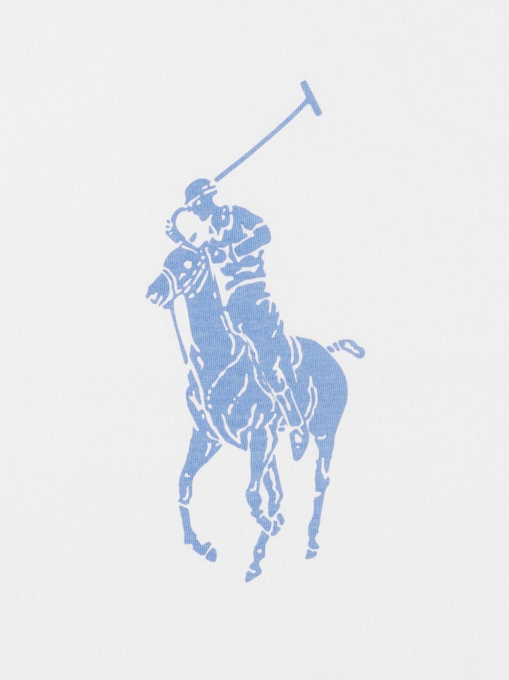 Pigiama per bambino Polo Ralph Lauren Kids bianco e azzurro con stampa Polo Pony P0141 BCS Ralph Lauren kids 