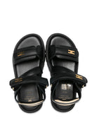 Sandali per bambina Elisabetta Franchi La Mia Bambina nera con placca logo dorata F4A2E0586173 3999 ElISABETTA FRANCHI KIDS 