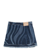 Gonna doppio giro per bambina Emilio Pucci Junior denim con motivo a spirale PY7B71 L0384 620 EMILIO PUCCI KIDS 