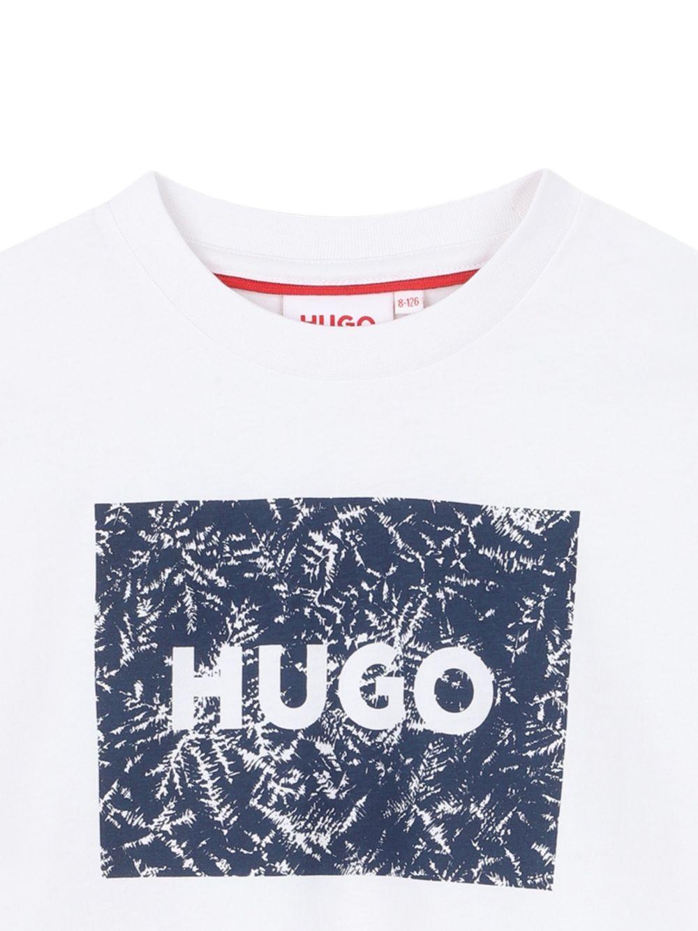 T-shirt per bambino Hugo Kids bianca con logo sul davanti G01020 10P Hugo KIDS 