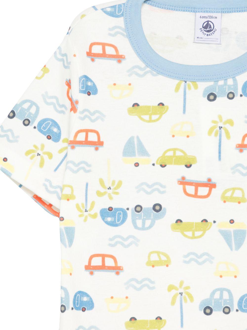 Pigiama per bambini Petit Bateau bianco a fantasia A0F93 01 PETIT BATEAU KIDS 