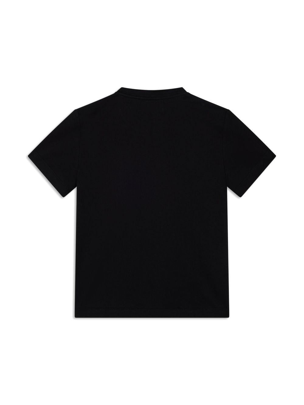 T-shirt per bambina Versace Kids nera con motivo con testa di Medusa con glitter 10183421A12984 6BG90 VERSACE KIDS 