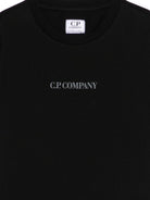 T-shirt per bambino C.P. Company Kids nera con logo sul davanti CUM00ULAA17 60100 C.P.COMPANY KIDS 