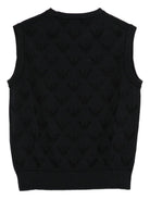 Gilet per bambino Emporio Armani Kids blu con orlo a coste EB001355 AF23415 UB118 EMPORIO ARMANI KIDS 
