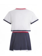 Set due pezzi t-shirt gonna  plissettata per bambina Monnalisa multicolore con stampa grafica sul davanti 19G502 7006 9956 MONNALISA 