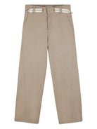Pantaloni per bambino Lanvin Enfant beige con dettaglio logo N30375 209 LANVIN KIDS 