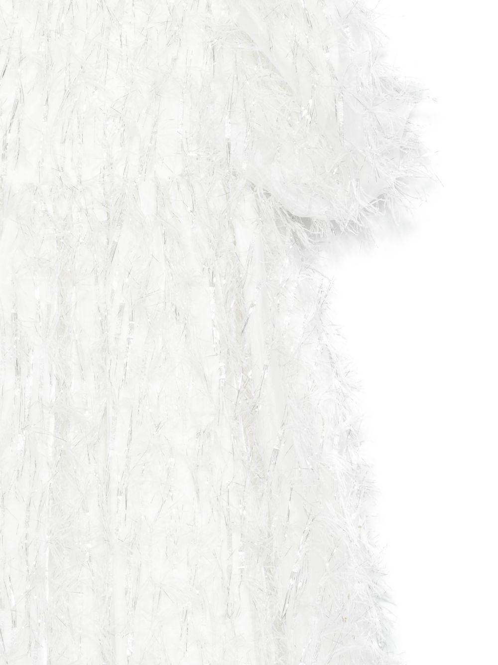 Abito per bambina Alapage bianco con dettagli frange 26SAGDRE00042 BIANCO A'LAPAGE KIDS 