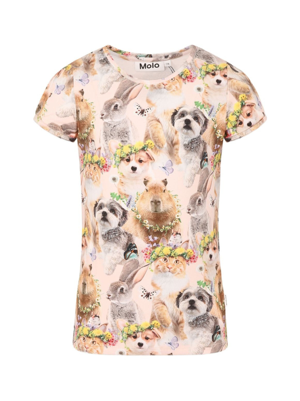 T-shirt per bambina Molo beige con stampa grafica 2S25A219 9273 MOLO KIDS 