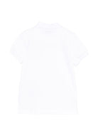 Polo per bambino Moschino Kids bianca con ricamo sul petto HVM03YLFA08 10101 MOSCHINO KIDS 