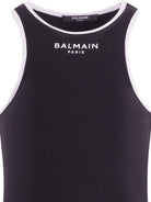 T-shirt per bambina Balmain Kids nera con logo stampato sul davanti BY8A12 Z3277 930BC BALMAIN KIDS 