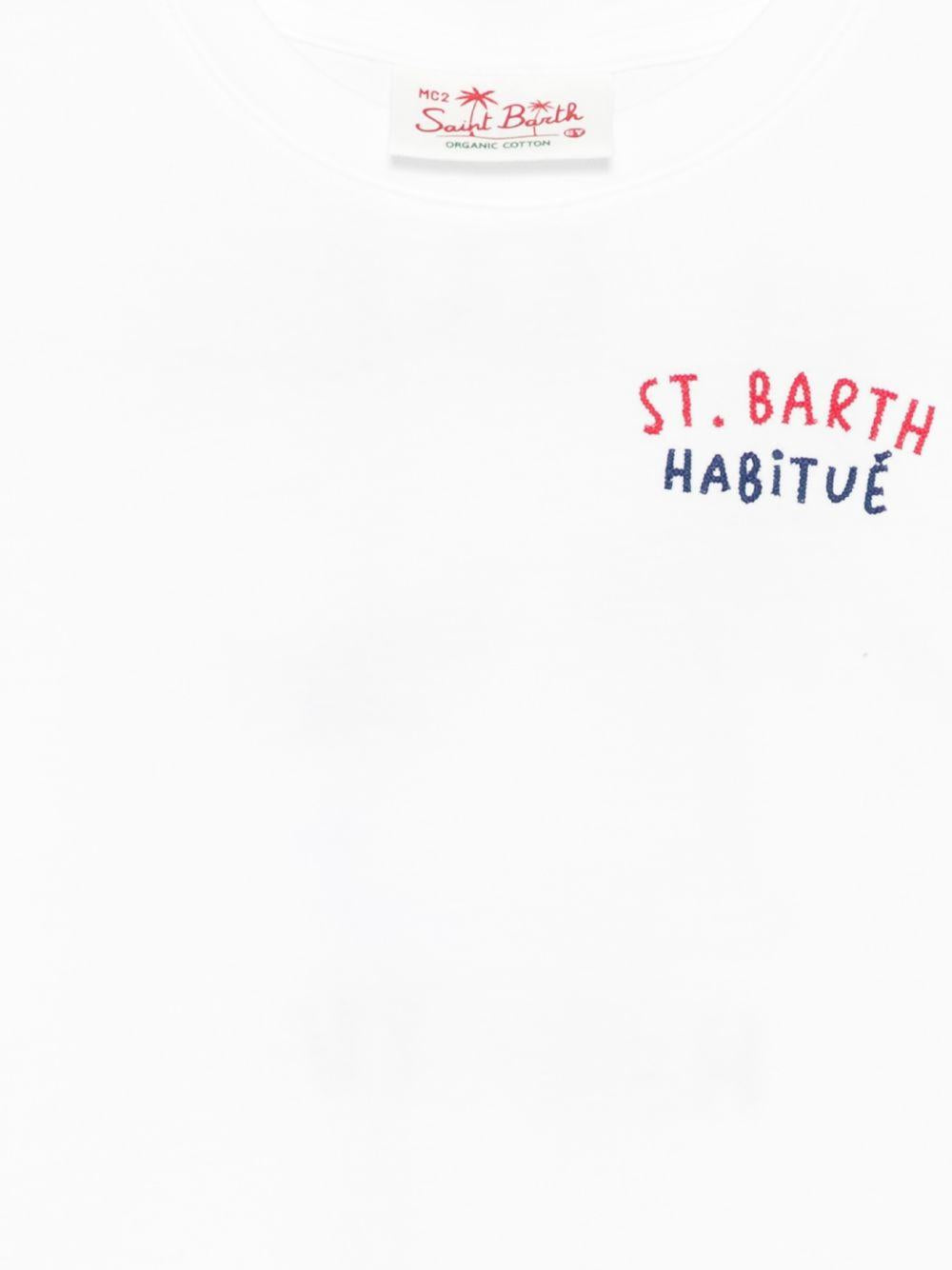 T-shirt per bambino MC2 Saint Barth Kids bianca con dettaglio ricamato PRL0001 00320L MC2 ST. BARTH KIDS 