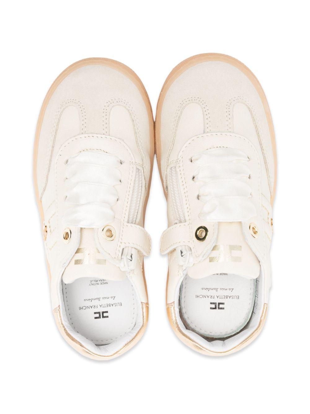 Sneakers per bambina Elisabetta Franchi La Mia Bambina beige con placca logo F1A9E04941877 A725 ElISABETTA FRANCHI KIDS 