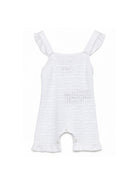 Salopette per neonata Balmain Kids bianca con ruches BYA052 X0018 100 BALMAIN KIDS 