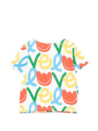 T-shirt per neonata Stella McCartney Kids bianca con stampa grafica all-over TY8101 Z3561 101MC STELLA McCARTNEY KIDS 