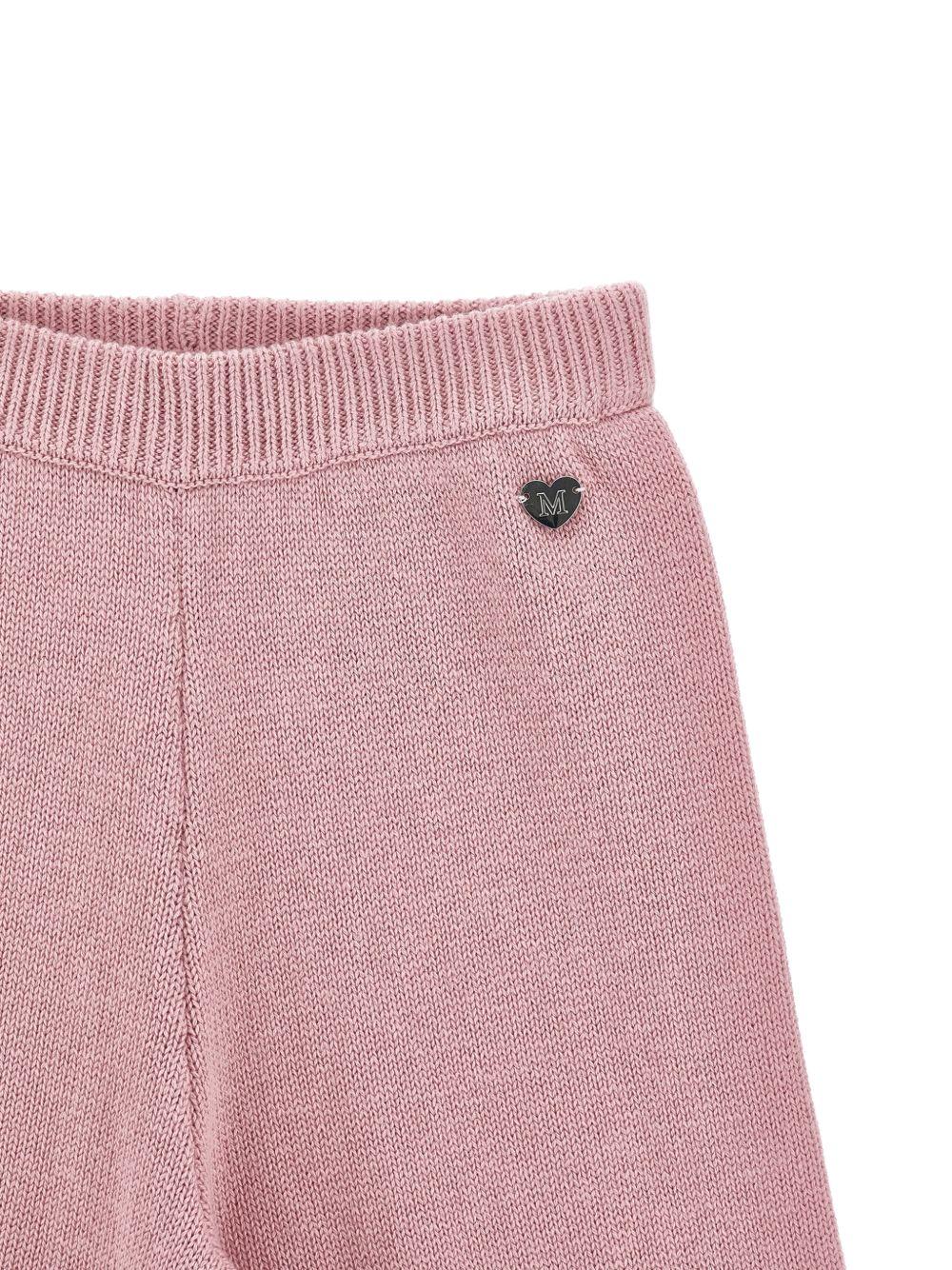 Pantaloni per bambina Monnalisa Kids rosa con design lavorato a maglia 17H409 8060 0094 MONNALISA KIDS 