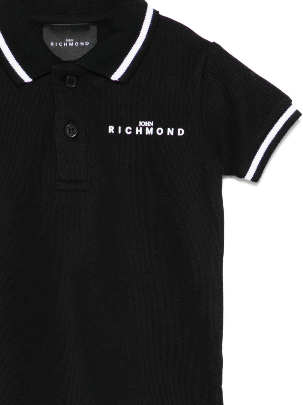 Polo per neonato John Richmond Junior nera con stampa logo RIP26010PO BLACK JOHN RICHMOND KIDS 