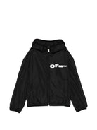 Giubbino per bambino Off-White Kids nero con logo sul davanti 44BEB003S26F001 001 OFF WHITE KIDS 