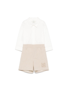 Completo per neonato Fendi Kids bianco e beige con bottoni anteriori BML153 AS63 F1P2N FENDI KIDS 
