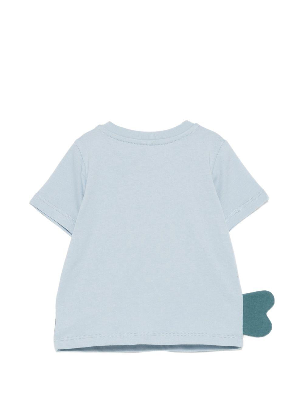 T-shirt per neonato Stella McCartney Kids azzurra con applicazione balena TY8590 Z0434 685 STELLA McCARTNEY KIDS 