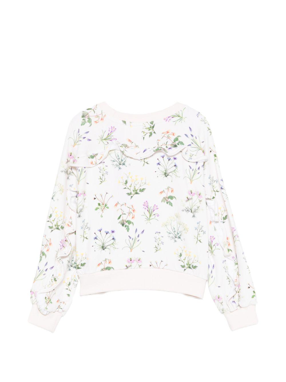 Felpa per bambina Molo bianca con stampa fiori all-over 2S26J211 9541 MOLO 