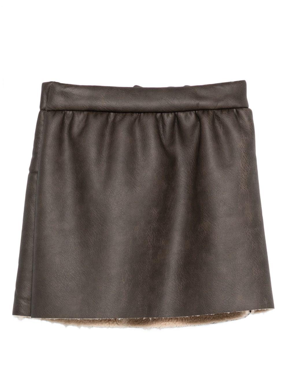 Gonna per bambina Douuod Kids marrone con orlo a taglio vivo DX7A01 H0072 320BG DOUUOD 