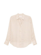 Camicia da donna MC2 Saint Barth beige con motivo a righe verticali CYS0001 07570L MC2 ST. BARTH 