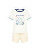 Pigiama per bambino Petit Bateau bianco con stampa grafica sul davanti A0FDG 01 PETIT BATEAU KIDS 
