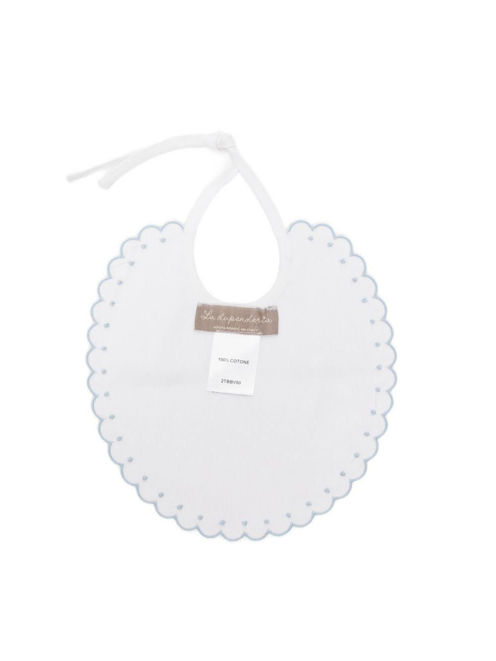 Bavaglino per neonato La Stupenderia bianco con bordo smerlato 2TBBV50 P01AZZ LA STUPENDERIA 