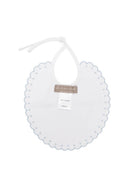 Bavaglino per neonato La Stupenderia bianco con bordo smerlato 2TBBV50 P01AZZ LA STUPENDERIA 