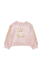 Felpa per neonata Monnalisa Kids rosa con dettagli animalier 39H603 8006 094F MONNALISA KIDS 