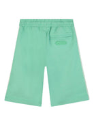 Shorts per bambino Lanvin Enfant verde con coulisse e logo N30378 68N LANVIN KIDS 