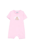 Tutina per neonata Moschino Kids rosa con stampa grafica Teddy Bear MTY022LAA01 51473 MOSCHINO KIDS 