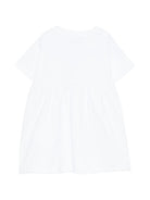 Abito per neonata Moschino Kids bianco con dettaglio orsetto MDV0DGLCA19 10101 MOSCHINO KIDS 