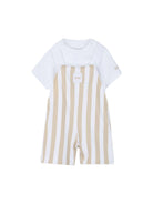 Set t-shirt e salopette per neonato Boss Kids multicolore con design a righe J53038 249 BOSS KIDS 