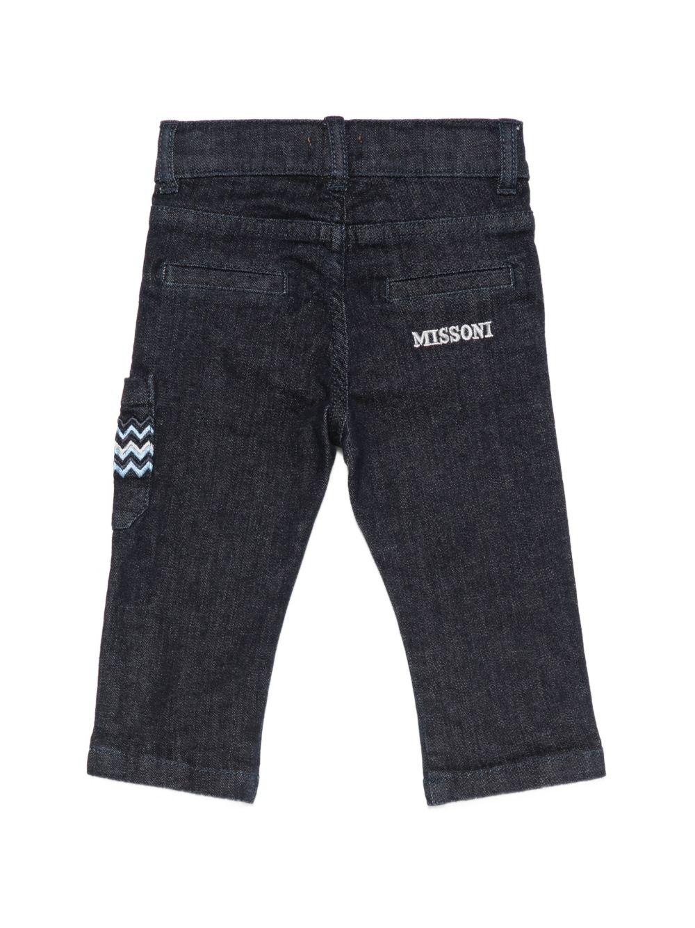 Pantaloni per neonato Missoni Kids in denim con tasca applicata sulla gamba MZ6320 Z3664 620 MISSONI KIDS 