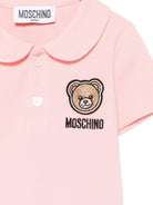 T-shirt per neonata Moschino Kids rosa con colletto alla Peter Pan MDM03ULFA07 50209 MOSCHINO KIDS 
