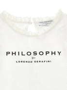 T-shirt per bambina Philosophy di Lorenzo Serafini Kids bianca con logo sul davanti I1G600 7201 0001 PHILOSOPHY KIDS 