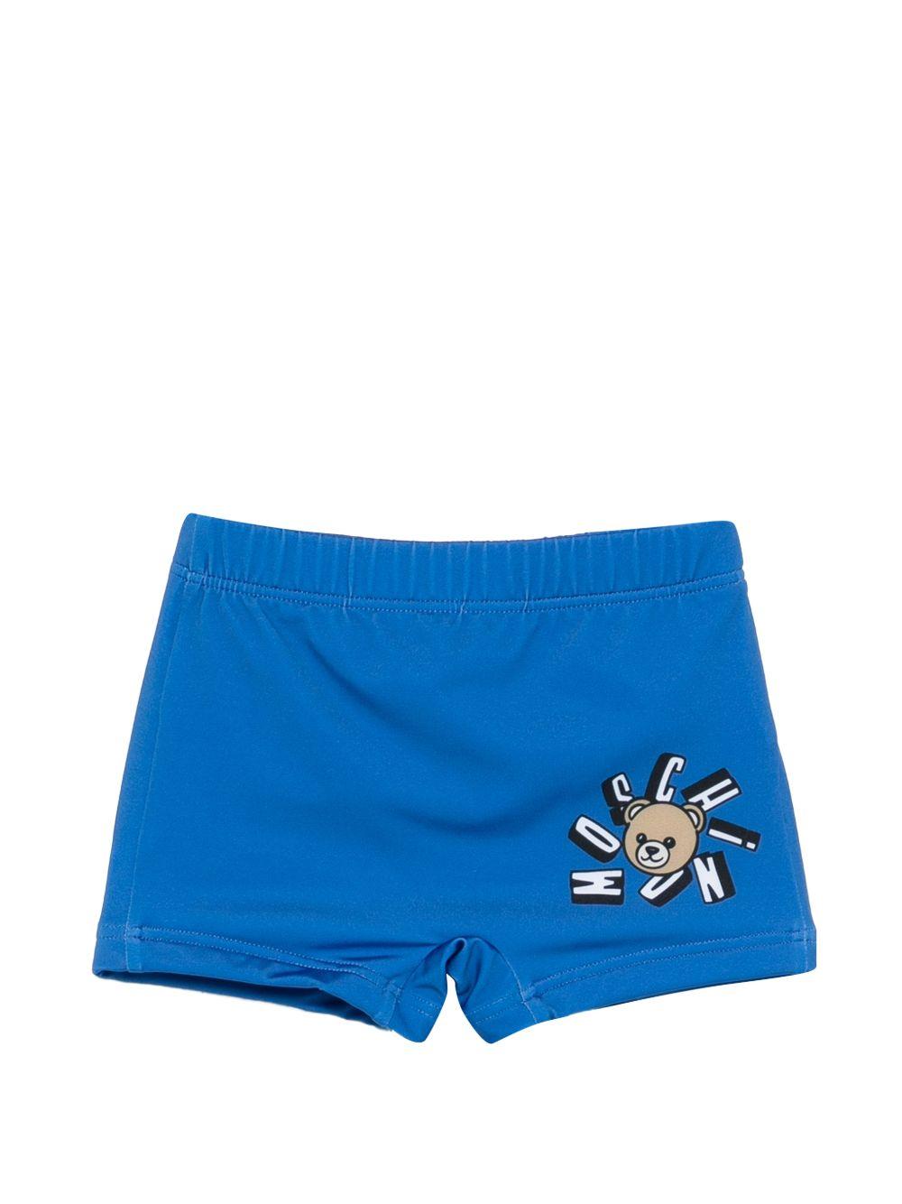 Costume per neonato Moschino Kids blu con stampa Teddy MXL006LKA11 40630 MOSCHINO KIDS 