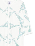 Pigiama per neonato Petit Bateau bianco con stampa torre eiffel A0F8S 01 PETIT BATEAU 