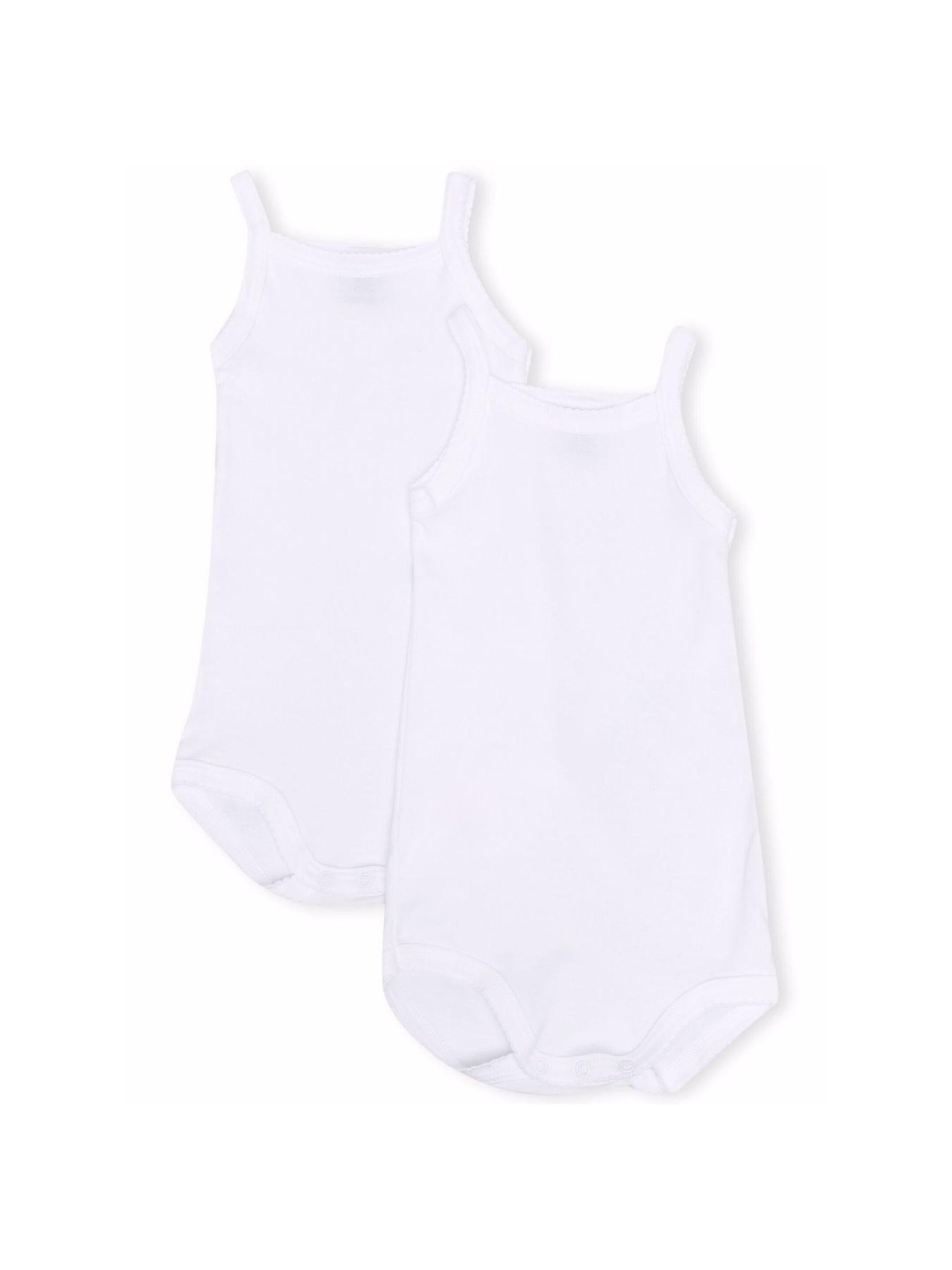 Set di due tutine per neonati Petit Bateau bianche con spalline sottili A01T6 00 PETIT BATEAU 
