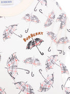 Felpa per bambino Burberry Kids bianco con stampa ombrello 8109044 B8769 BURBERRY KIDS 