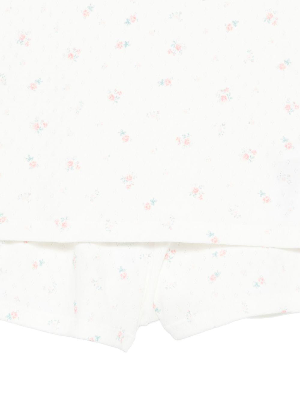Pigiama per bambina Petit Bateau bianco con stampa floreale A0FEK 01 PETIT BATEAU 