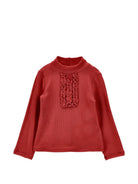 Maglione per bambina Monnalisa Kids rosso con pettorina con ruches 37H617 8212 0043 MONNALISA KIDS 