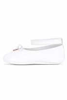 Ballerine per neonata Dolce & Gabbana Kids bianche con placca logo DK0065 AB793 80001 DOLCE & GABBANA KIDS 