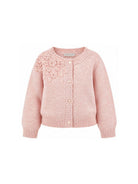 Cardigan per bambina Monnalisa Kids rosacon fiori ricamati all'uncinetto 17H802 8062 0091 MONNALISA KIDS 