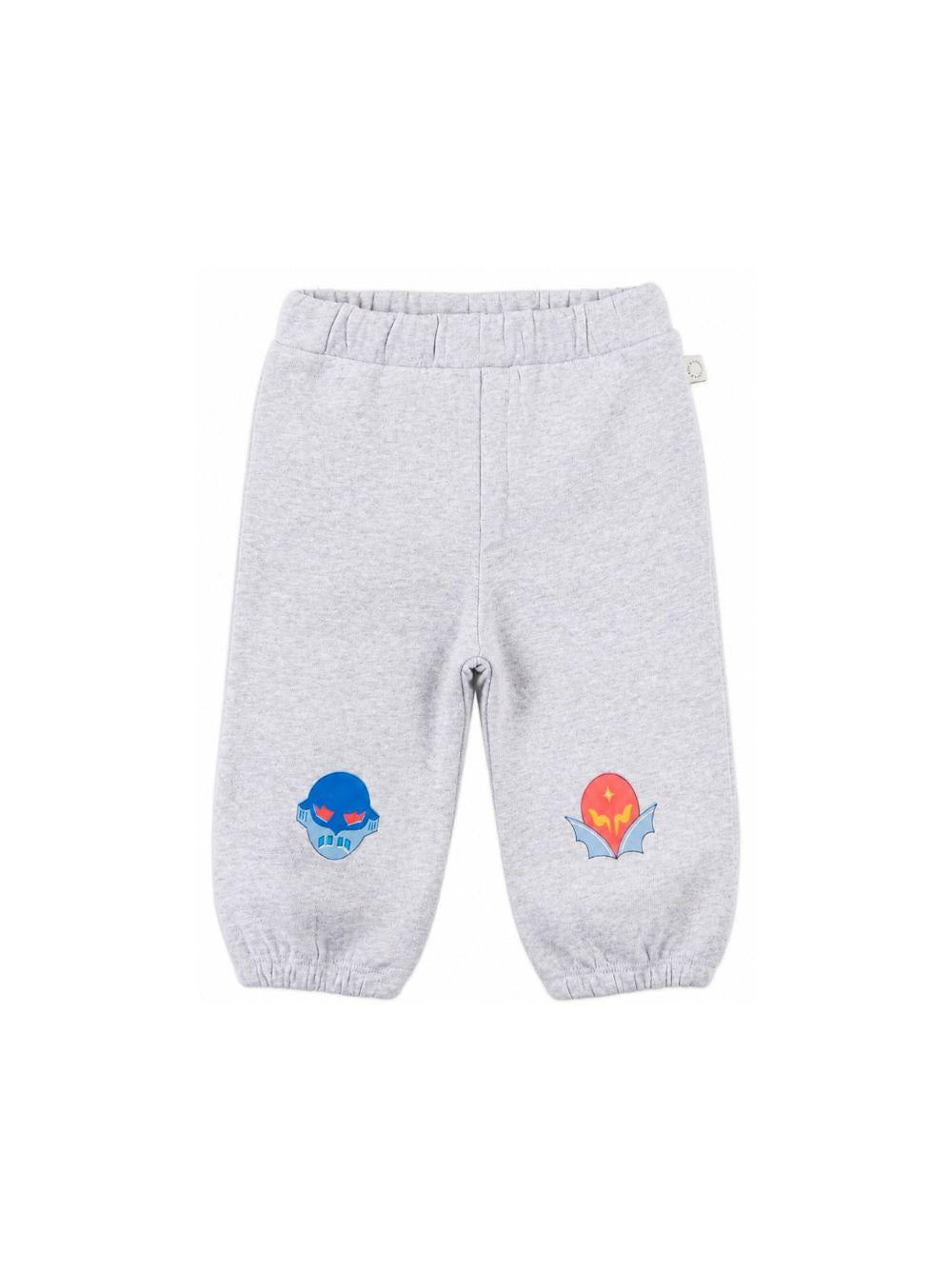 Pantaloni sportivi per neonato Stella McCartney Kids grigi con stampa grafica sul davanti TZ6300 Z4016 807 STELLA McCARTNEY KIDS 