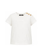 T-shirt da bambina Balmain Kids bianca con bottoni BY8A01 Z3672 102OR BALMAIN KIDS 